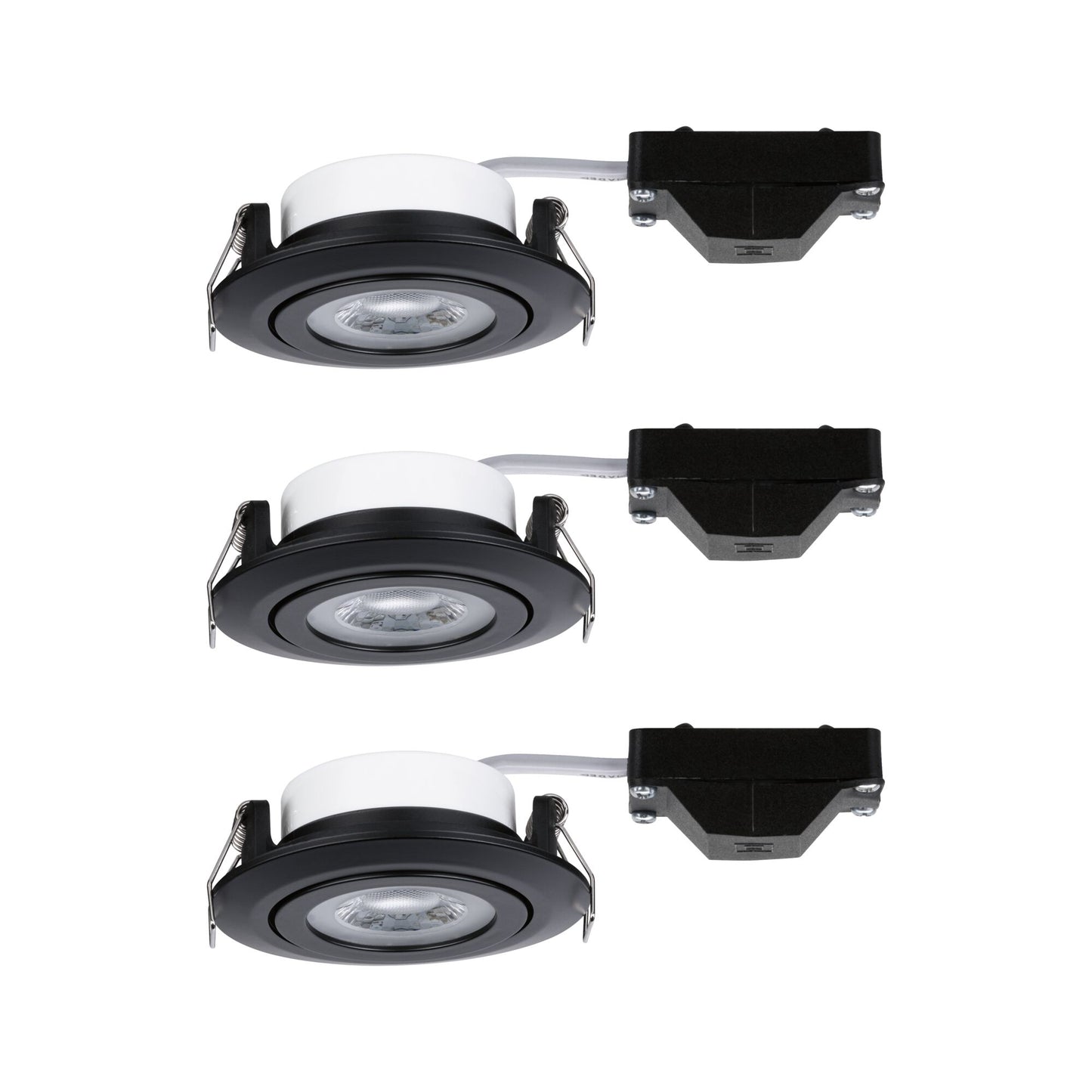 Paulmann LED Einbauleuchte 3er-Set schwenkbar  3.000K 3x6W 230V Schwarz matt schwenkbar