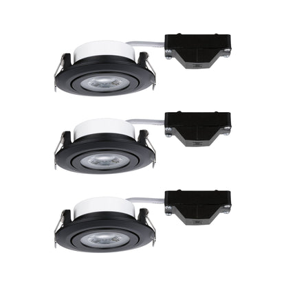 Paulmann LED Einbauleuchte 3er-Set schwenkbar  3.000K 3x6W 230V Schwarz matt schwenkbar