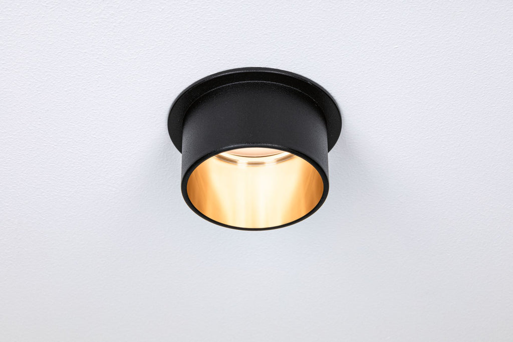 Paulmann Einbauleuchte LED Gil 6W Schwarz matt#Gold IP44 2.700K 3-Stufen-dimmbar