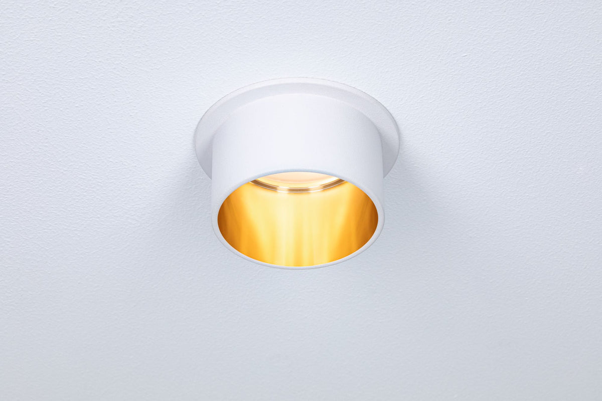 Paulmann Einbauleuchte LED Gil 6W Weiß matt#Gold IP44 2.700K 3-Stufen-dimmbar