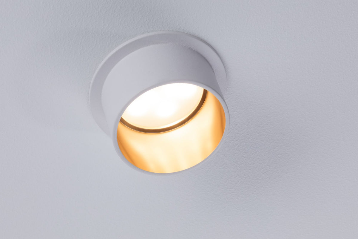 Paulmann Einbauleuchte LED Gil 6W Weiß matt#Gold IP44 2.700K 3-Stufen-dimmbar