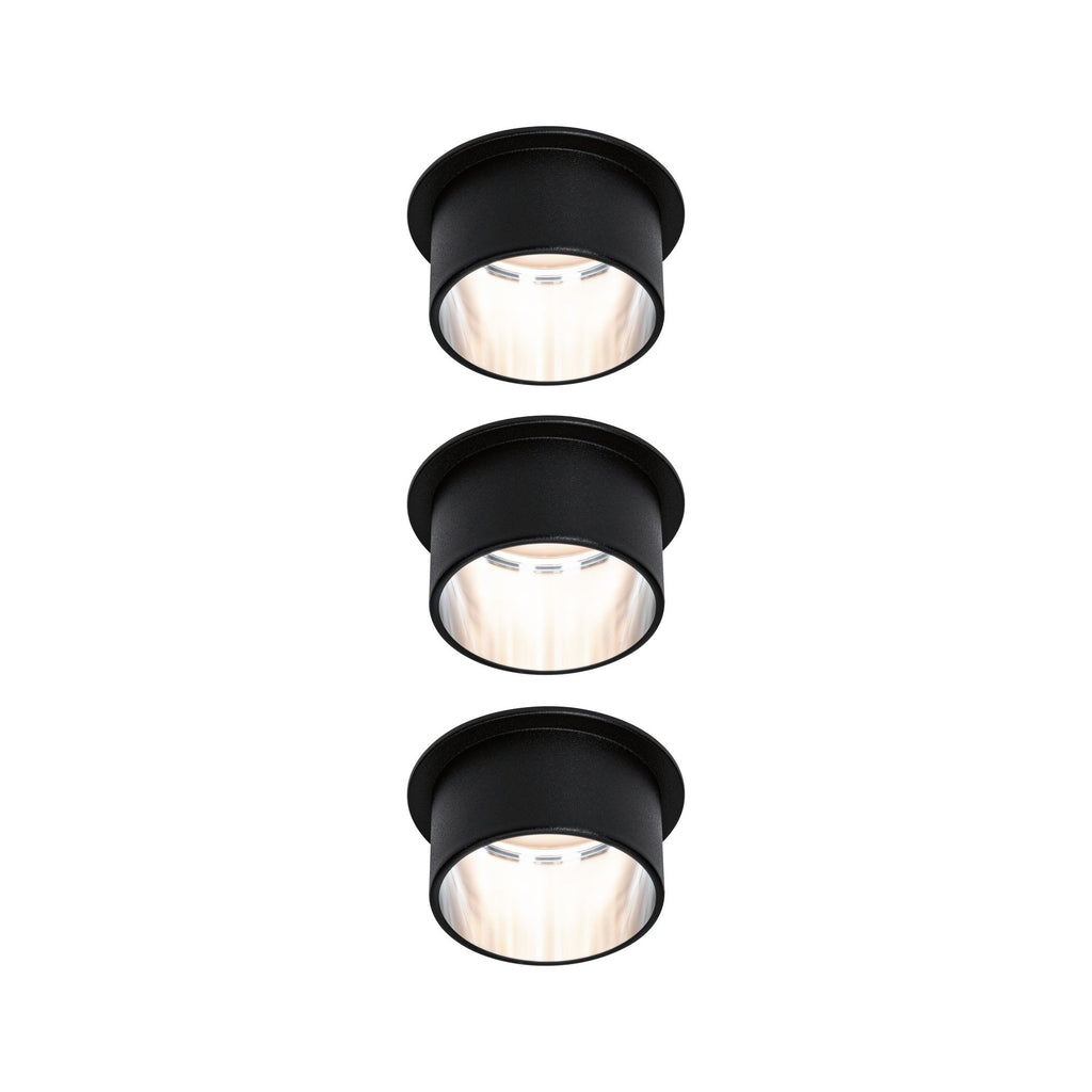 Paulmann Einbauleuchte LED Gil 6W Schwarz matt#Eisen gebürstet IP44 2.700K 3-Stufen-dimmbar