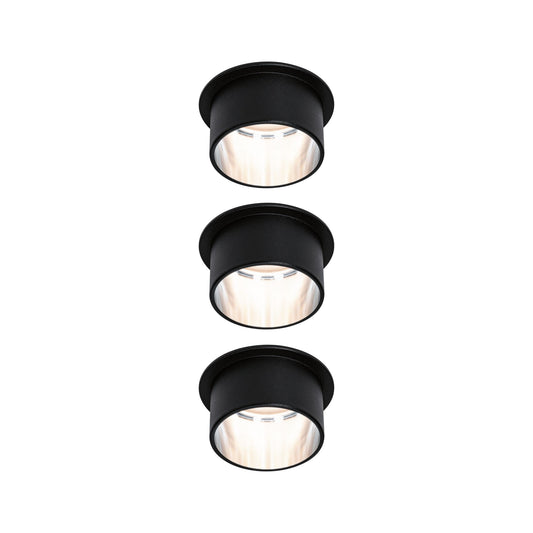 Paulmann Einbauleuchte LED Gil 6W Schwarz matt#Eisen gebürstet IP44 2.700K 3-Stufen-dimmbar