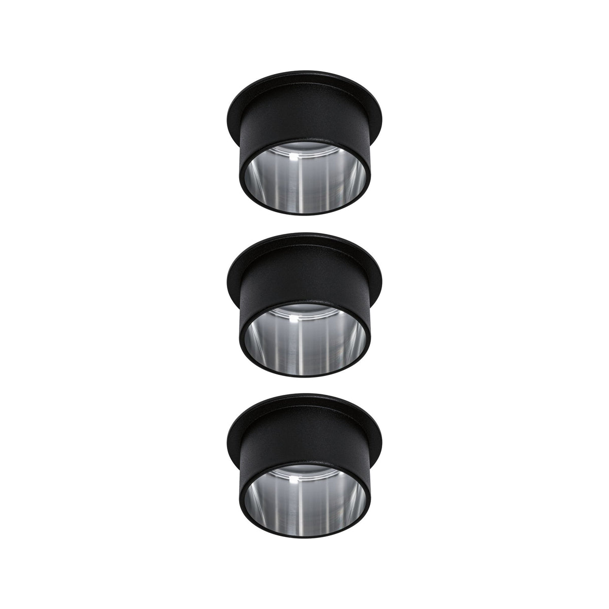 Paulmann Einbauleuchte LED Gil 6W Schwarz matt#Eisen gebürstet IP44 2.700K 3-Stufen-dimmbar