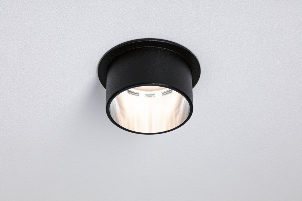 Paulmann Einbauleuchte LED Gil 6W Schwarz matt#Eisen gebürstet IP44 2.700K 3-Stufen-dimmbar
