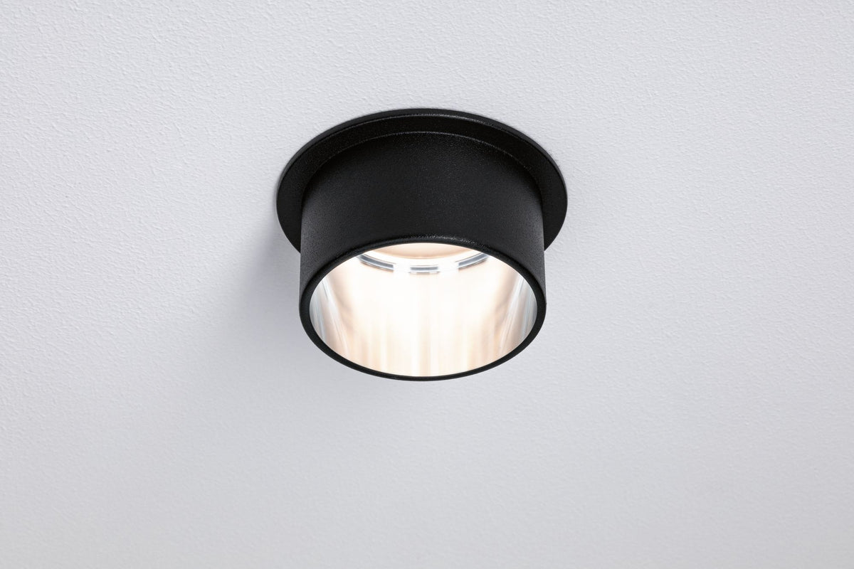 Paulmann Einbauleuchte LED Gil 6W Schwarz matt#Eisen gebürstet IP44 2.700K 3-Stufen-dimmbar