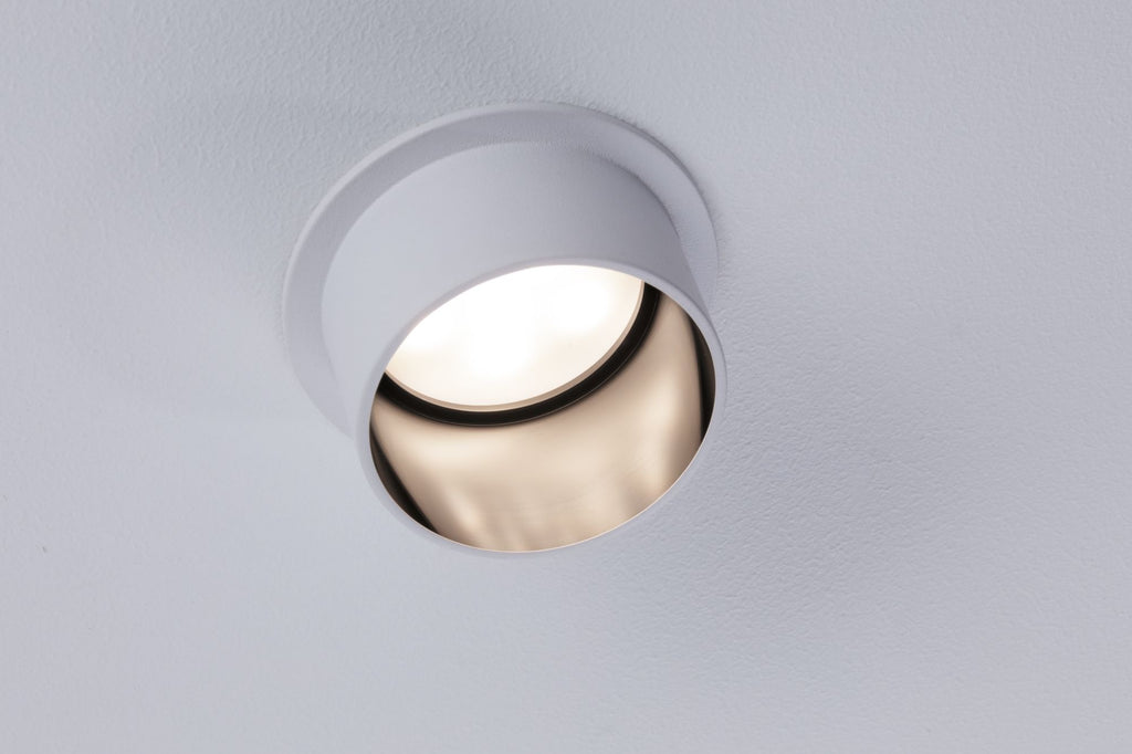 Paulmann Einbauleuchte LED Gil 6W Weiß matt#Eisen gebürstet IP44 2.700K 3-Stufen-dimmbar