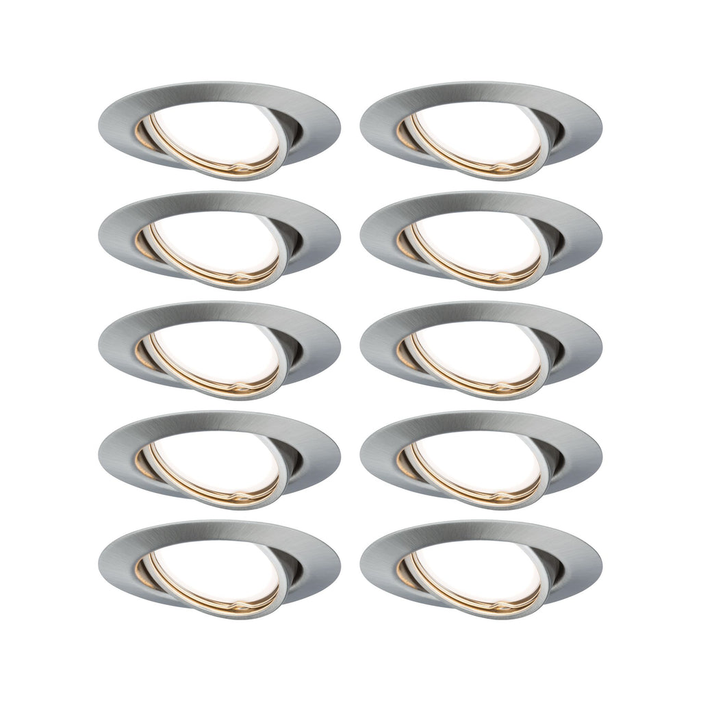 Paulmann Einbauleuchte LED Base rund max. 10x10W GU10 Eisen gebürstet