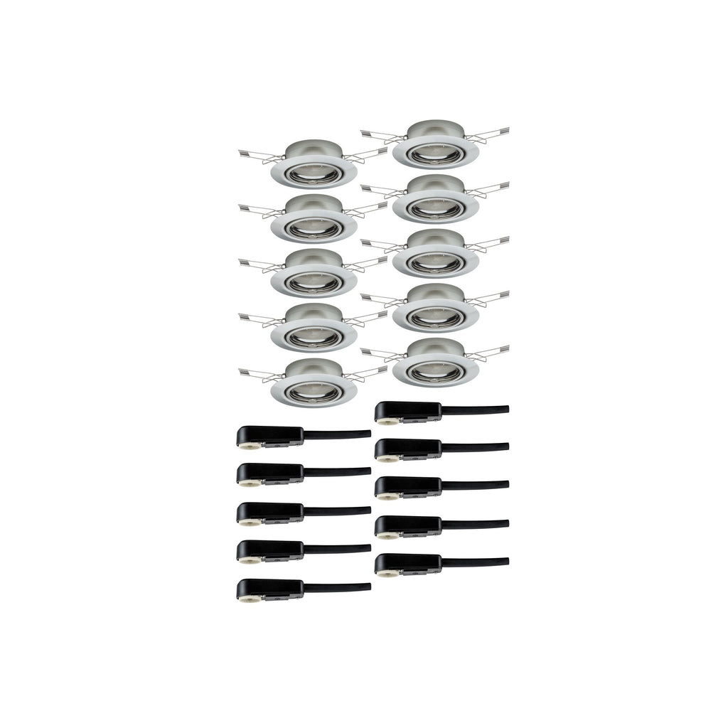 Paulmann Einbauleuchte LED Base rund max. 10x10W GU10 Eisen gebürstet