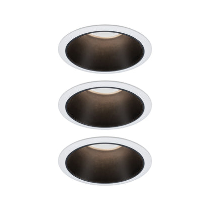 Paulmann Einbauleuchte LED Cole 3x6,5W Weiß/Schwarz matt 3-Stufen-dimmbar 2700K Warmweiß