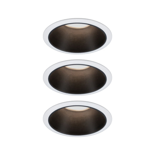 Paulmann Einbauleuchte LED Cole 3x6,5W Weiß/Schwarz matt 3-Stufen-dimmbar 2700K Warmweiß