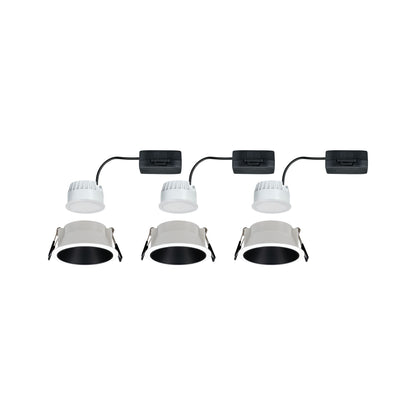 Paulmann Einbauleuchte LED Cole 3x6,5W Weiß/Schwarz matt 3-Stufen-dimmbar 2700K Warmweiß