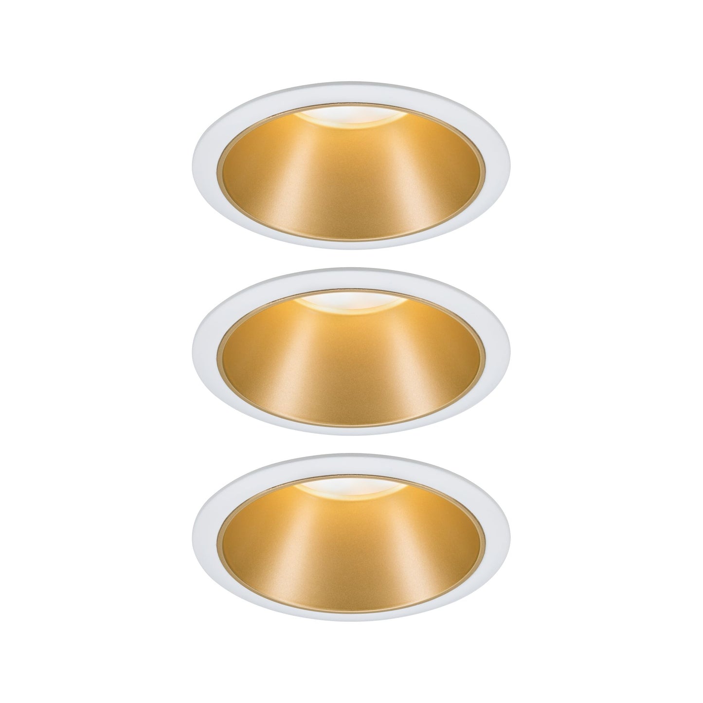Paulmann Einbauleuchte LED Cole 3x6,5W Weiß/Gold matt 3-Stufen-dimmbar 2700K Warmweiß