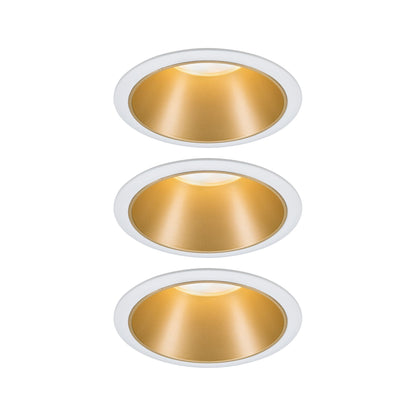 Paulmann Einbauleuchte LED Cole 3x6,5W Weiß/Gold matt 3-Stufen-dimmbar 2700K Warmweiß