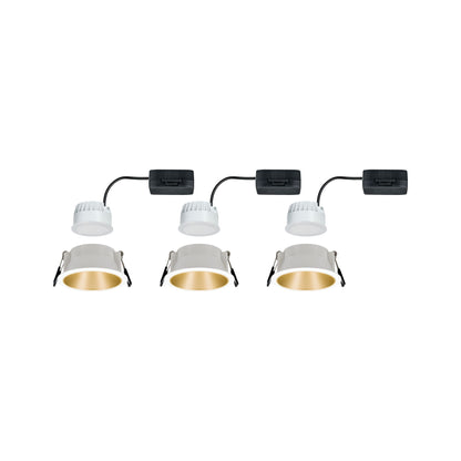 Paulmann Einbauleuchte LED Cole 3x6,5W Weiß/Gold matt 3-Stufen-dimmbar 2700K Warmweiß
