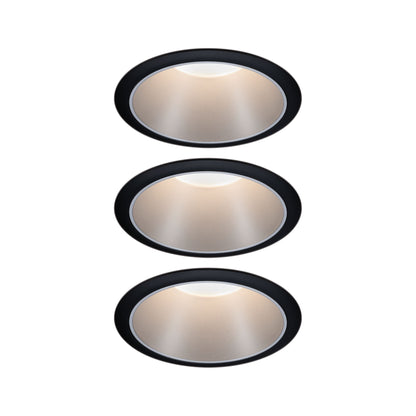 Paulmann Einbauleuchte LED Cole 3x6,5W Schwarz/Silber matt 3-Stufen-dimmbar 2700K Warmweiß