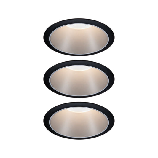 Paulmann Einbauleuchte LED Cole 3x6,5W Schwarz/Silber matt 3-Stufen-dimmbar 2700K Warmweiß