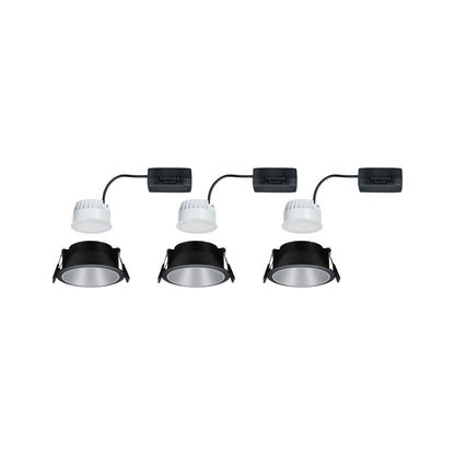 Paulmann Einbauleuchte LED Cole 3x6,5W Schwarz/Silber matt 3-Stufen-dimmbar 2700K Warmweiß