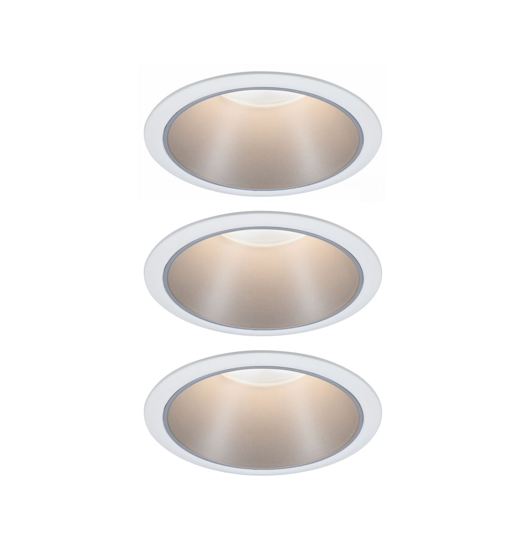 Paulmann Einbauleuchte LED Cole 3x6,5W Weiß/Silber matt 3-Stufen-dimmbar 2700K Warmweiß