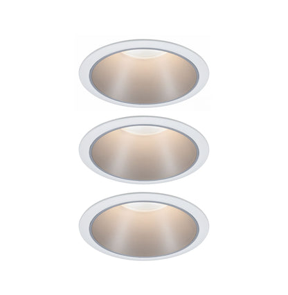 Paulmann Einbauleuchte LED Cole 3x6,5W Weiß/Silber matt 3-Stufen-dimmbar 2700K Warmweiß