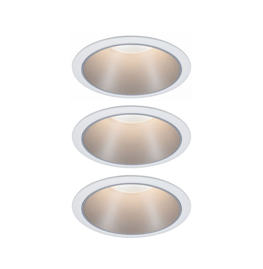 Paulmann Einbauleuchte LED Cole 3x6,5W Weiß/Silber matt 3-Stufen-dimmbar 2700K Warmweiß