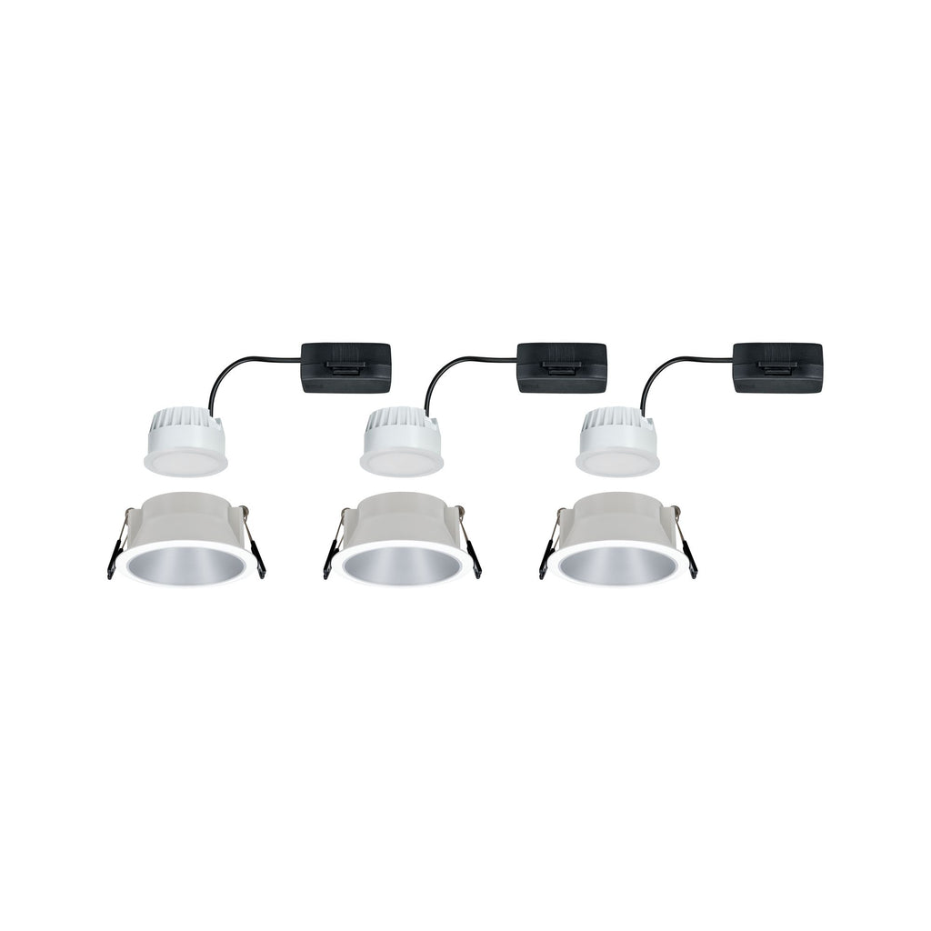 Paulmann Einbauleuchte LED Cole 3x6,5W Weiß/Silber matt 3-Stufen-dimmbar 2700K Warmweiß