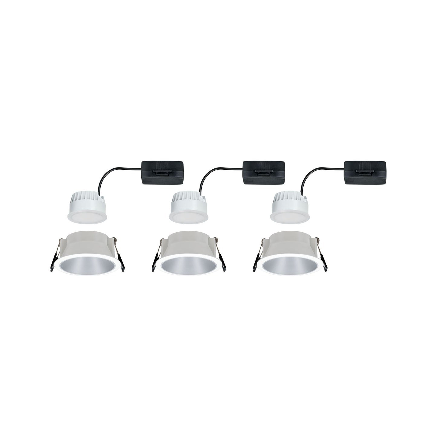 Paulmann Einbauleuchte LED Cole 3x6,5W Weiß/Silber matt 3-Stufen-dimmbar 2700K Warmweiß
