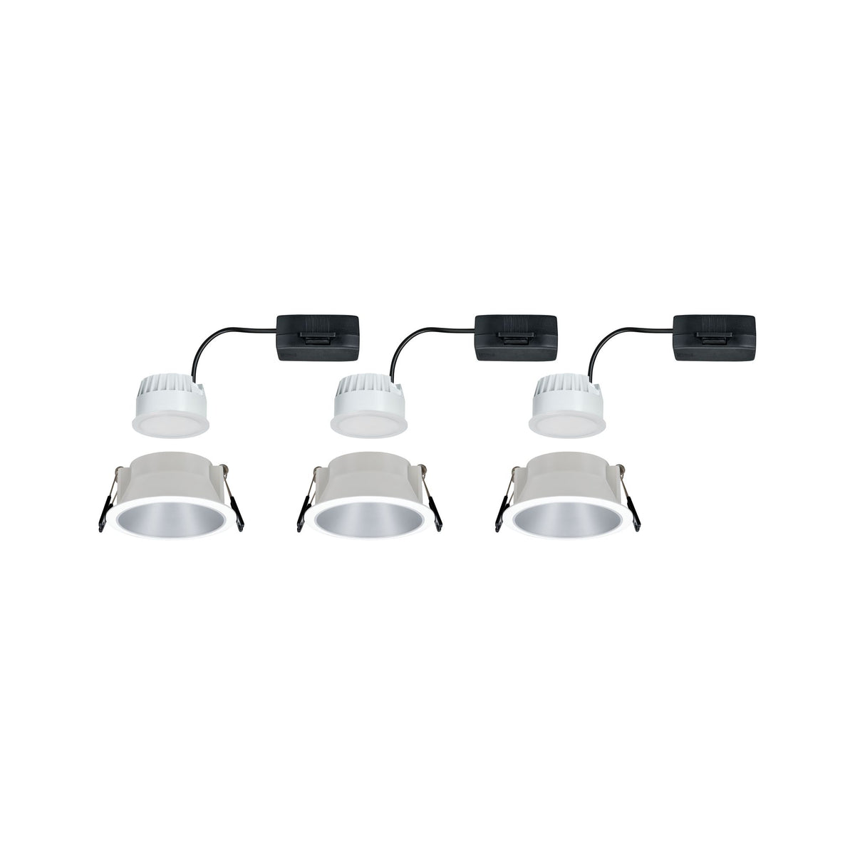 Paulmann Einbauleuchte LED Cole 3x6,5W Weiß/Silber matt 3-Stufen-dimmbar 2700K Warmweiß