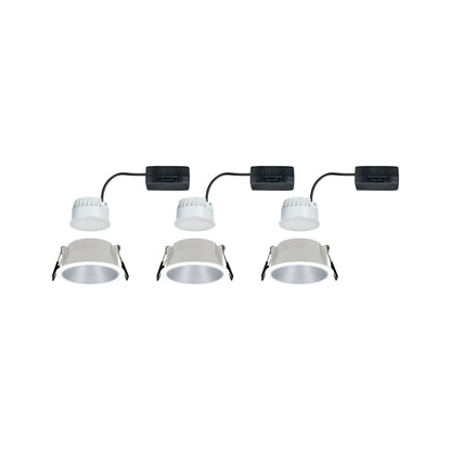 Paulmann Einbauleuchte LED Cole 3x6,5W Weiß/Silber matt 3-Stufen-dimmbar 2700K Warmweiß