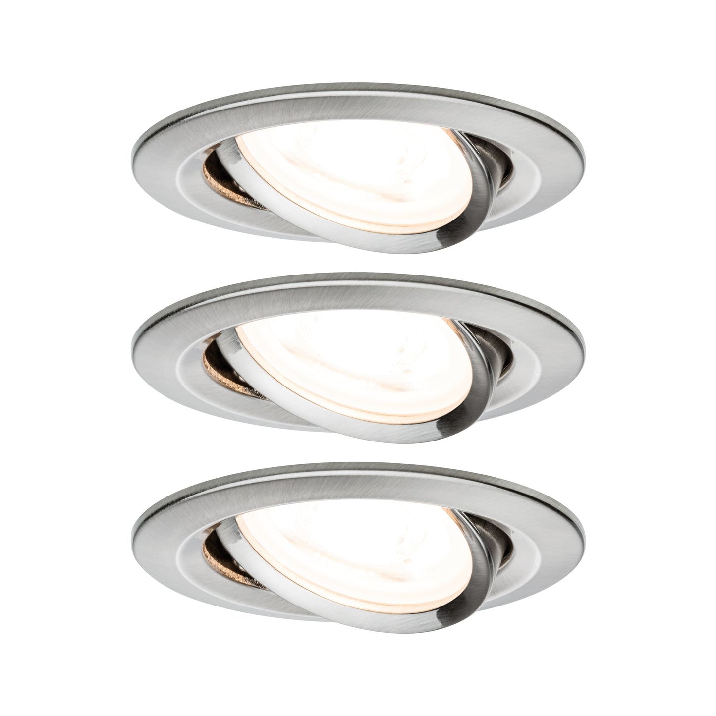 Paulmann EBL Set Nova rund schwenkbar LED 3x6,5W 2700K 230V GU10 51mm Eisen geb/Alu