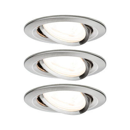Paulmann EBL Set Nova rund schwenkbar LED 3x6,5W 2700K 230V GU10 51mm Eisen geb/Alu