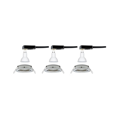 Paulmann EBL Set Nova rund schwenkbar LED 3x6,5W 2700K 230V GU10 51mm Eisen geb/Alu