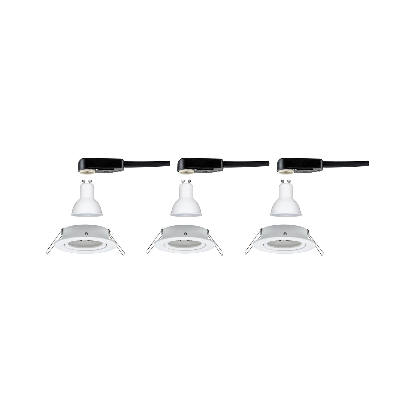 Paulmann EBL Set Nova rund schwenkbar LED 3x6,5W 2700K 230V GU10 51mm Weiß matt/Alu