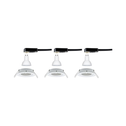 Paulmann EBL Set Nova rund schwenkbar LED 3x6,5W 2700K 230V GU10 51mm Weiß matt/Alu