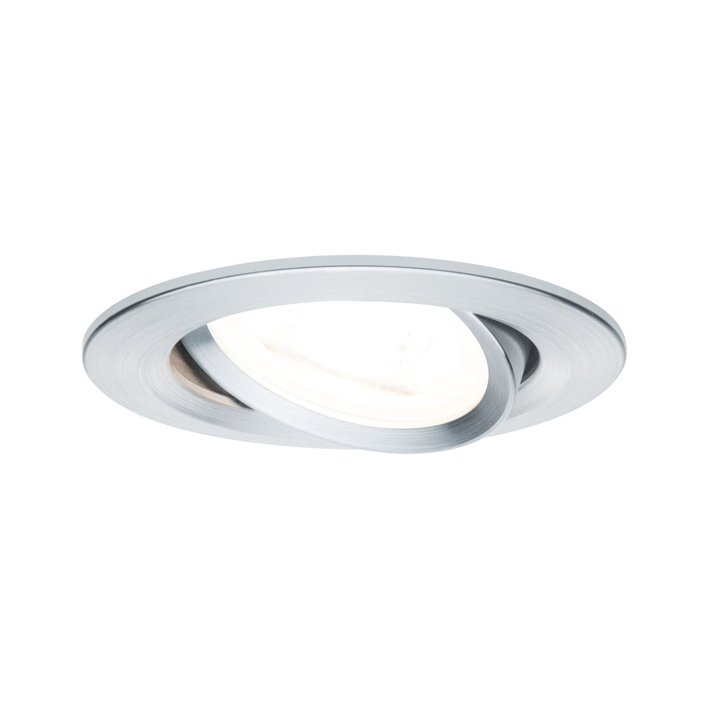 Paulmann EBL Set Nova rund schwenkbar LED 1x6,5W 2700K 230V GU10 51mm Alu ged/Alu