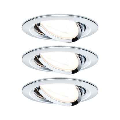 Paulmann EBL Set Nova rund schwenkbar LED 3x6,5W 2700K 230V GU10 51mm Chrom/Alu