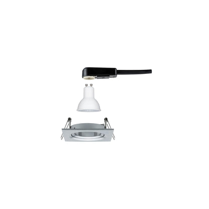 Paulmann EBL Set Nova eckig schwenkbar LED 1x6,5W 2700K 230V GU10 51mm Alu ged/Alu