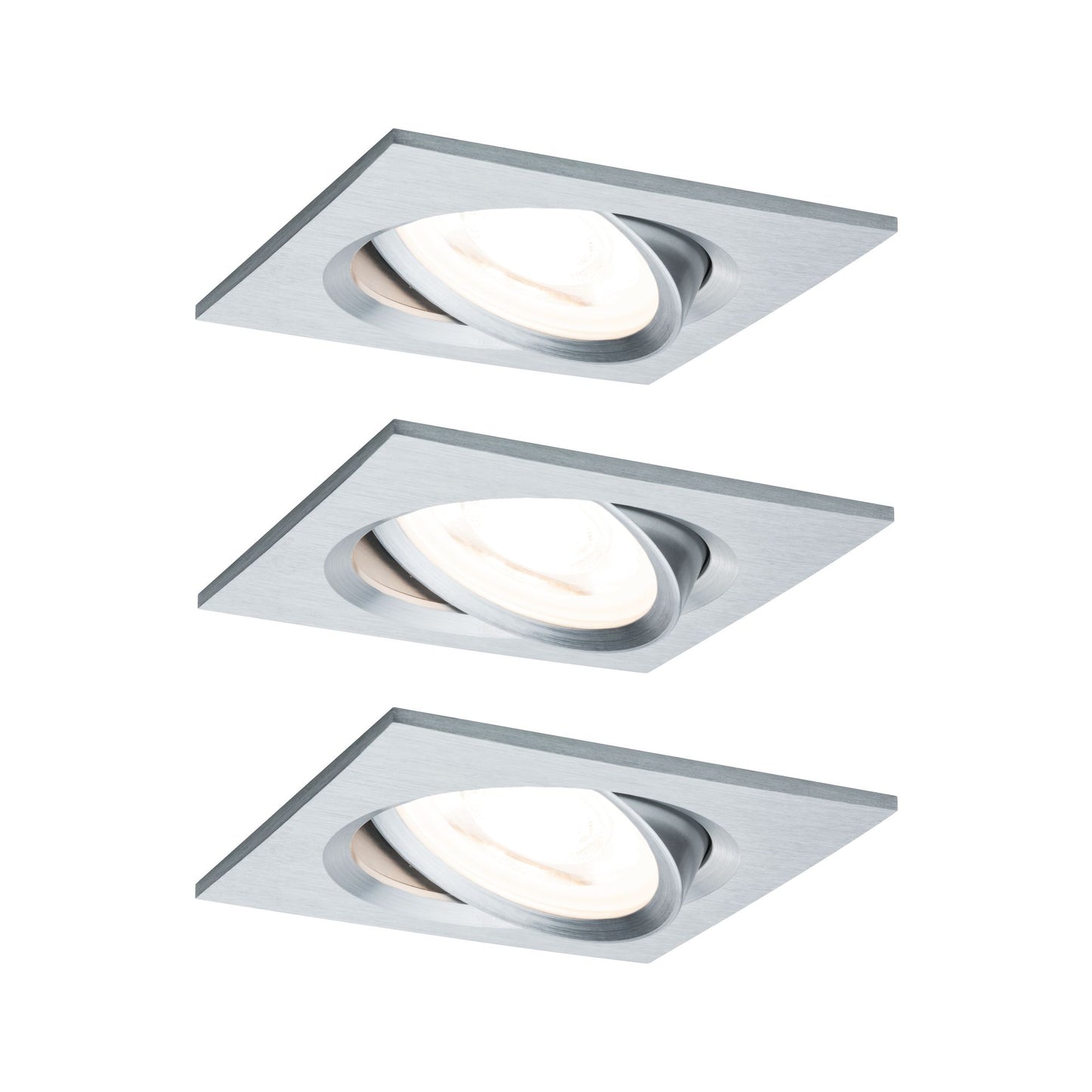 Paulmann EBL Set Nova eckig schwenkbar LED 3x6,5W 2700K 230V GU10 51mm Alu ged/Alu