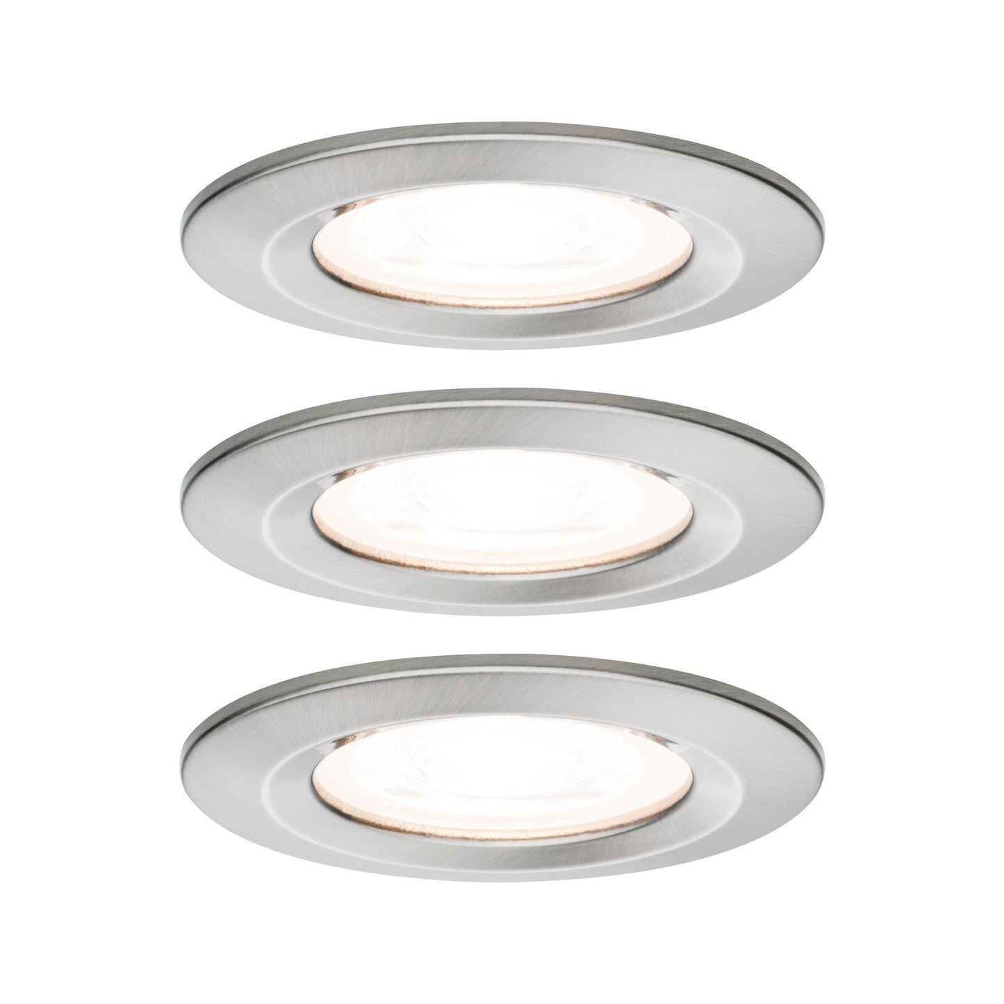 Paulmann EBL Set Nova rund starr LED IP44 3x6,5W 2700K 230V GU10 51mm Eisen geb/Alu