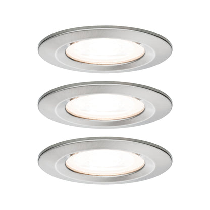 Paulmann EBL Set Nova rund starr LED IP44 3x6,5W 2700K 230V GU10 51mm Eisen geb/Alu