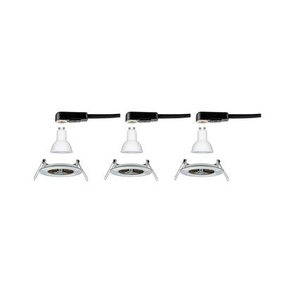 Paulmann EBL Set Nova rund starr LED IP44 3x6,5W 2700K 230V GU10 51mm Eisen geb/Alu