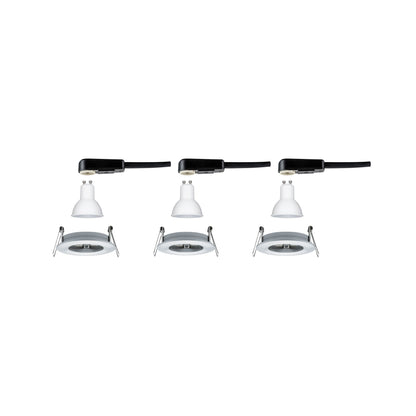Paulmann EBL Set Nova rund starr LED IP44 3x6,5W 2700K 230V GU10 51mm Alu ged/Alu