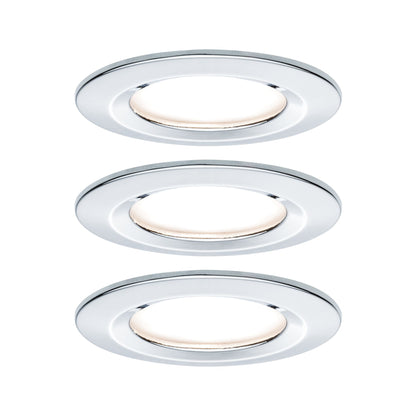 Paulmann EBL Set Nova rund starr LED IP44 3x6,5W 2700K 230V GU10 51mm Chrom/Alu