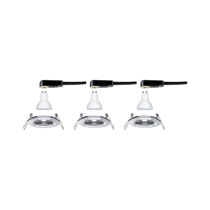 Paulmann EBL Set Nova rund starr LED IP44 3x6,5W 2700K 230V GU10 51mm Chrom/Alu