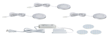 Paulmann Möbel ABL Set Leaf rund LED 3x4W 15VA 230/12V 80mm Alu gebürstet/Alu