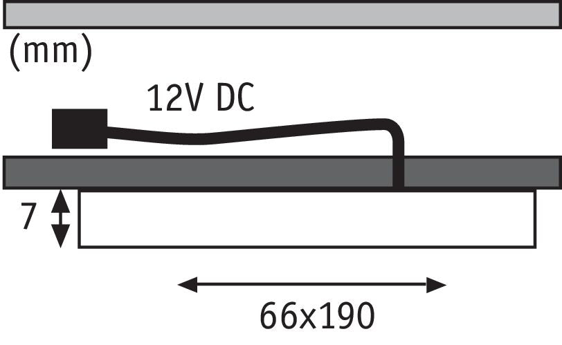 Paulmann Möbel ABL Set Pattern lang LED 3x2,2W 12VA 230/12V 190x66mm Chrom matt/Kunst.