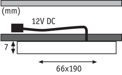 Paulmann Möbel ABL Set Pattern lang LED 3x2,2W 12VA 230/12V 190x66mm Chrom matt/Kunst.