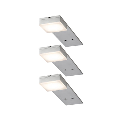 Paulmann Möbel ABL Set Setup lang eckig LED 3x3W 15VA 230V/350mA 200x50mm Eis.geb./Met.