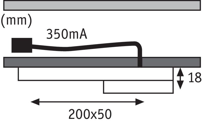 Paulmann Möbel ABL Set Setup lang rund LED 3x3W 15VA 230V/350mA 200x50mm Eis.g/Met.Acr
