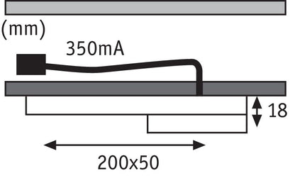 Paulmann Möbel ABL Set Setup lang rund LED 3x3W 15VA 230V/350mA 200x50mm Eis.g/Met.Acr